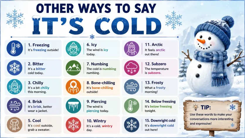 Other Ways to Say Its Cold