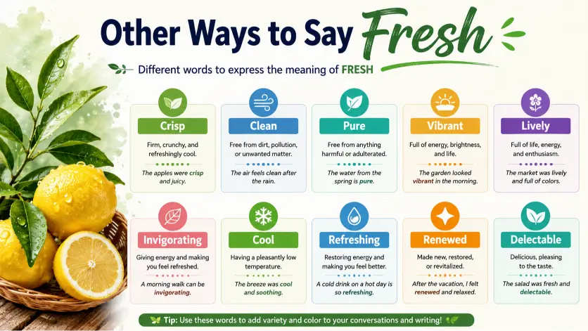 Other Ways to Say Fresh