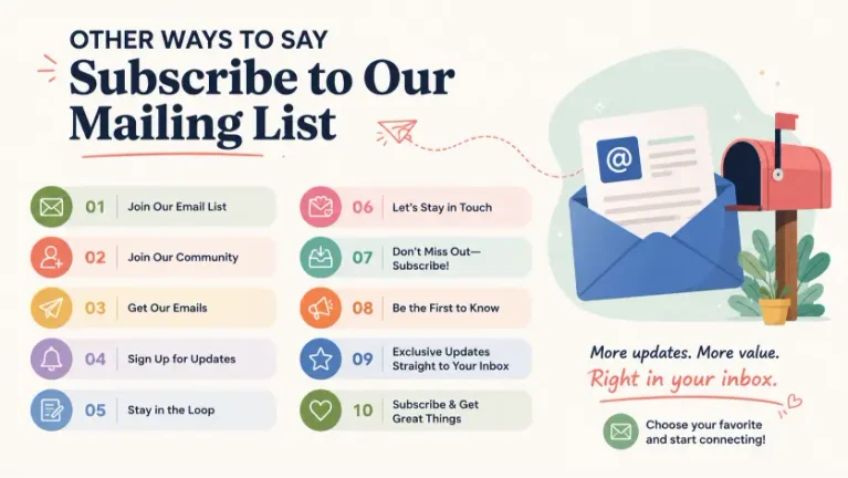 other ways to say subscribe to our mailing list